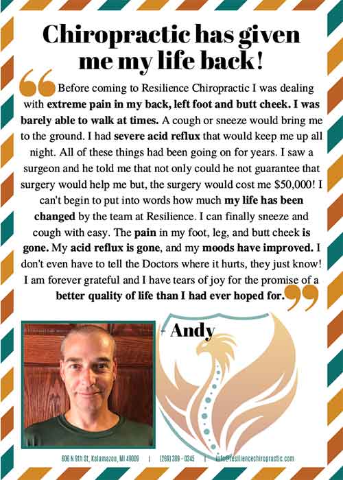 Chiropractic Kalamazoo MI Warrior Testimonial - Andy